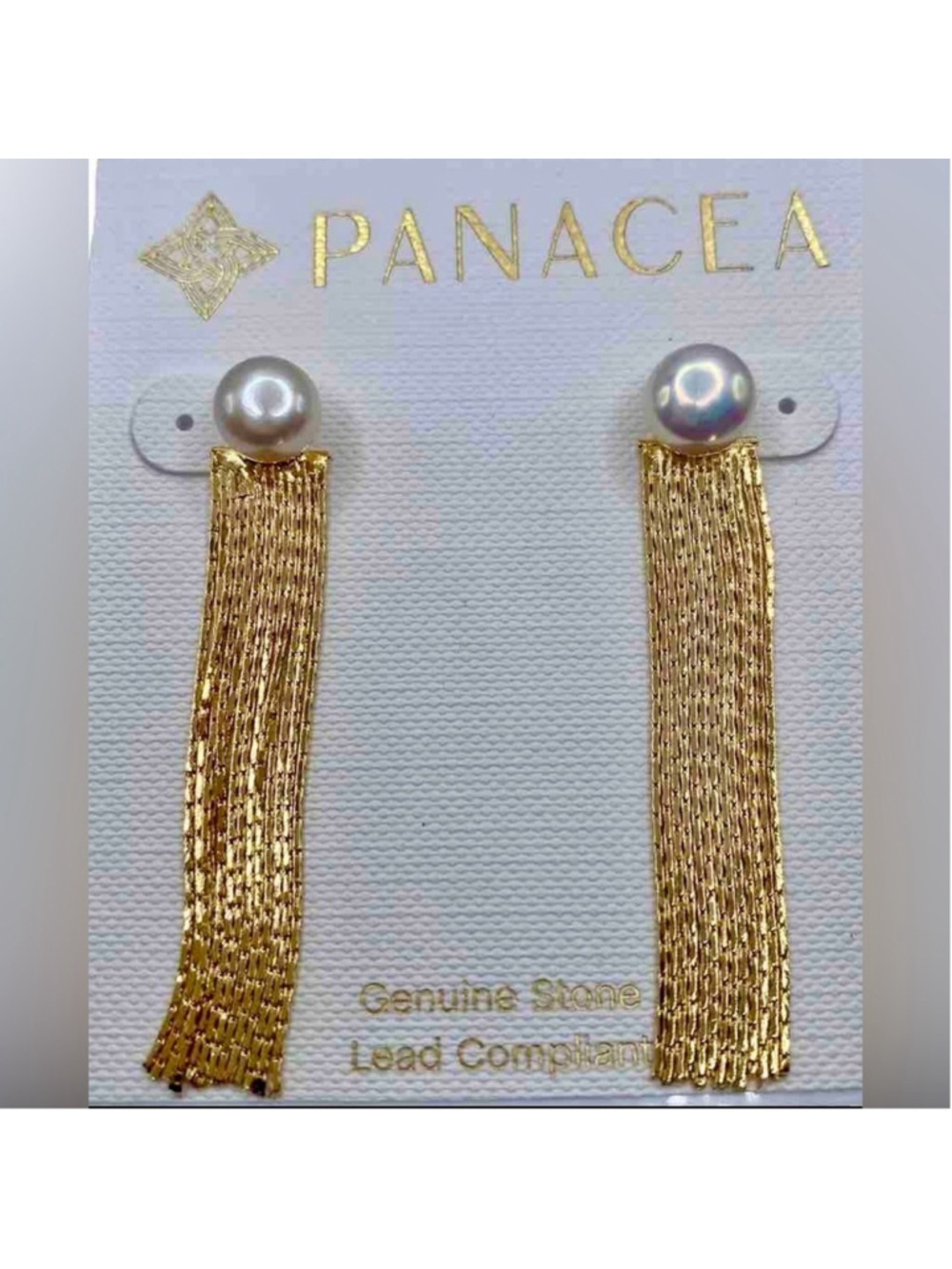 Nordstrom Panacea Genuine Pearl Liquid Fringe Drop Post Earrings NWT